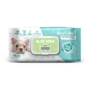 Absorb Plus Antibacterial Dog Wipes Aloe Vera 80 sheets 20 x 15cm - Pet Home | The Perfect Pet Supplies Shopping Experience