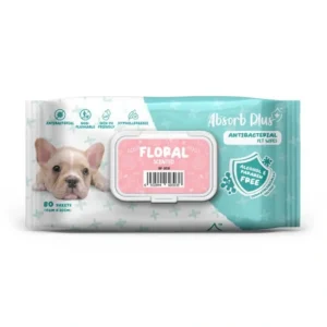Absorb Plus Antibacterial Dog Wipes Floral 80 sheets 20 x 15cm - Pet Home | The Perfect Pet Supplies Shopping Experience
