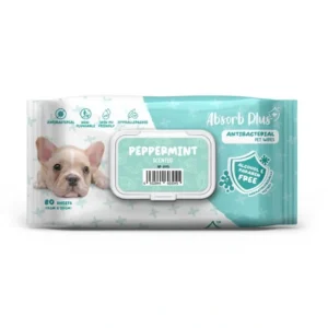 Absorb Plus Antibacterial Dog Wipes Peppermint 80 sheets 20 x 15cm - Pet Home | The Perfect Pet Supplies Shopping Experience