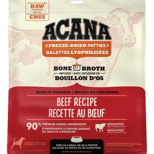 Acana, Adult - FD Patties - Ranch Raised Beef - 397 g - Freeze Dried Dog Food - Pet Home | The Perfect Pet Supplies Shopping Experience