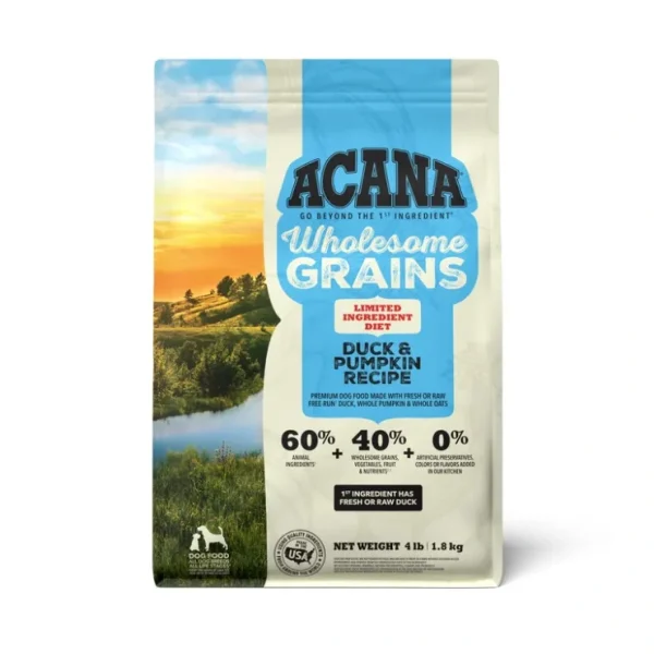 ACANA Wholesome Grains Limited Ingredient Diet Dry Dog Food, Duck & Pumpkin Recipe (22.5-lb) - Pet Home | The Perfect Pet Supplies Shopping Experience