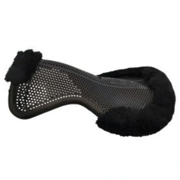 Acavallo Therapy Half Gel Pad w/ Sheepskin Edge - Black Large - Pet Home | The Perfect Pet Supplies Shopping Experience