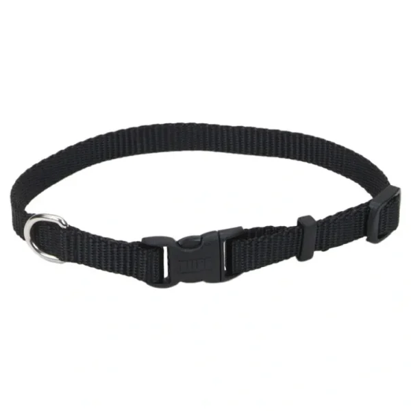 Adjustable Dog Collar with Plastic Buckle, Black, Extra Small - 3/8" x 8"-12" - Pet Home | The Perfect Pet Supplies Shopping Experience