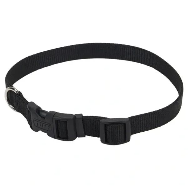 Adjustable Dog Collar with Plastic Buckle, Black, Medium - 3/4" x 14"-20" - Pet Home | The Perfect Pet Supplies Shopping Experience