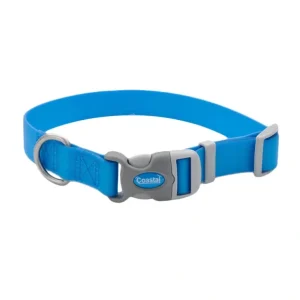 Adjustable Waterproof Collar, Aqua, Medium - 1" x 14-20" - Pet Home | The Perfect Pet Supplies Shopping Experience