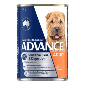 Advance Canine Sensitive Skin & Digestion All Breed Chicken Rice 410 x 12 - Pet Home | The Perfect Pet Supplies Shopping Experience