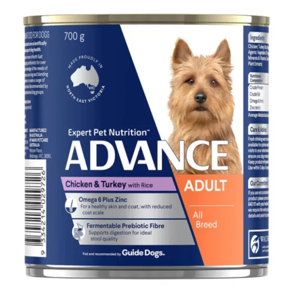 Advance Dog food cans chicken and turkey 700gm x 12 - Pet Home | The Perfect Pet Supplies Shopping Experience