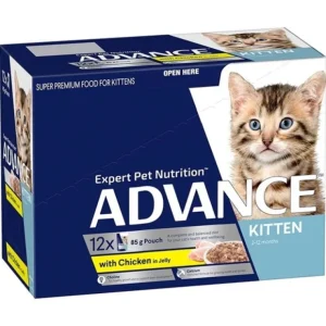 Advance Kitten food wet pouches Chicken in Jelly 12 x 85gm - Pet Home | The Perfect Pet Supplies Shopping Experience