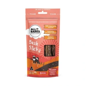 All Barks Bush Sticks Kangaroo & Venison 110G (Approx. 8 Sticks) - Pet Home | The Perfect Pet Supplies Shopping Experience