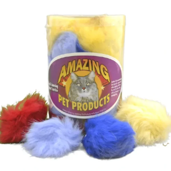 Amazing Cat 2" Real Fur Balls Asst Colors - Pet Home | The Perfect Pet Supplies Shopping Experience