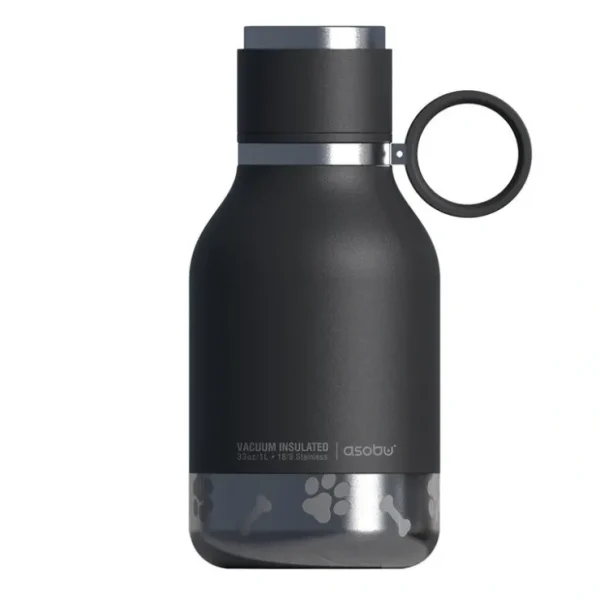 ASOBU, Dog Bowl Bottle - Stainless Steel - Black - Pet Home | The Perfect Pet Supplies Shopping Experience