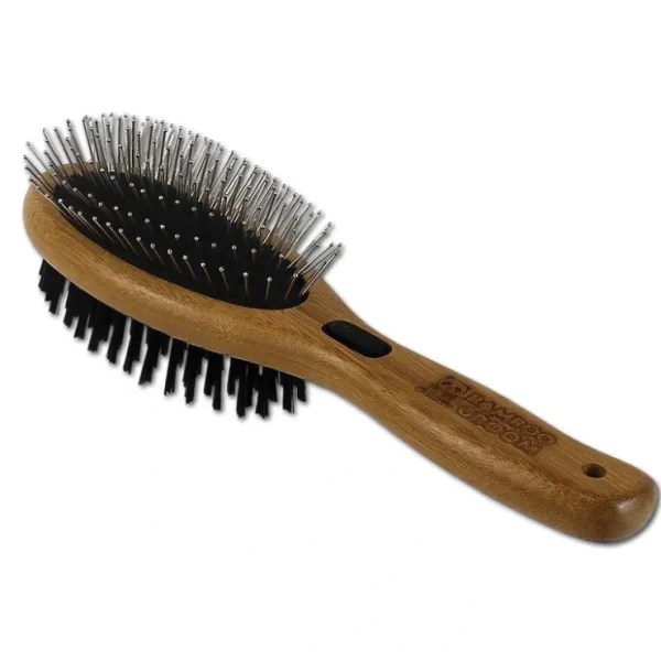 Bamboo Groom Combo Brush with Bristles & Stainless Steel Pins - Pet Home | The Perfect Pet Supplies Shopping Experience
