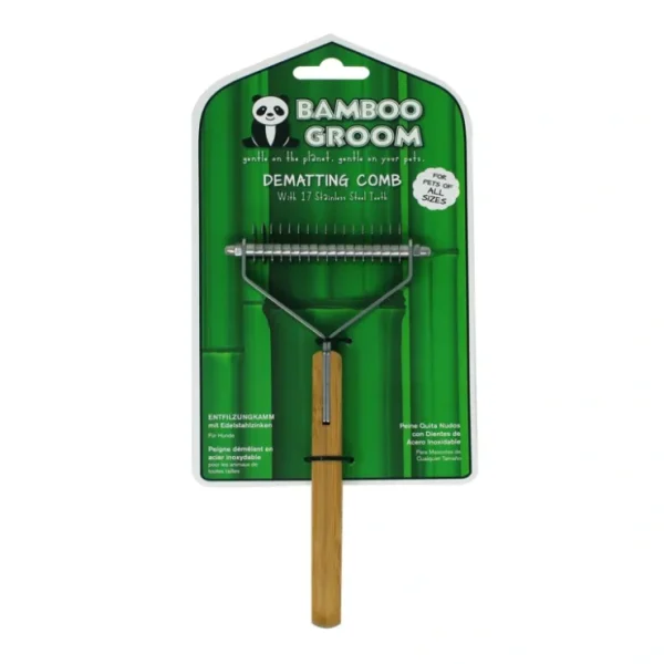 Bamboo Groom Dematting Comb with 17 Stainless Steel Teeth (17 Stainless Steel Teeth) - Pet Home | The Perfect Pet Supplies Shopping Experience