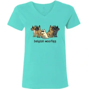 Belgian Woofles - Ladies T-Shirt V-Neck - Pet Home | The Perfect Pet Supplies Shopping Experience
