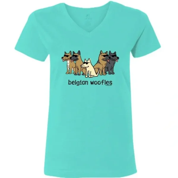 Belgian Woofles - Ladies T-Shirt V-Neck - Pet Home | The Perfect Pet Supplies Shopping Experience