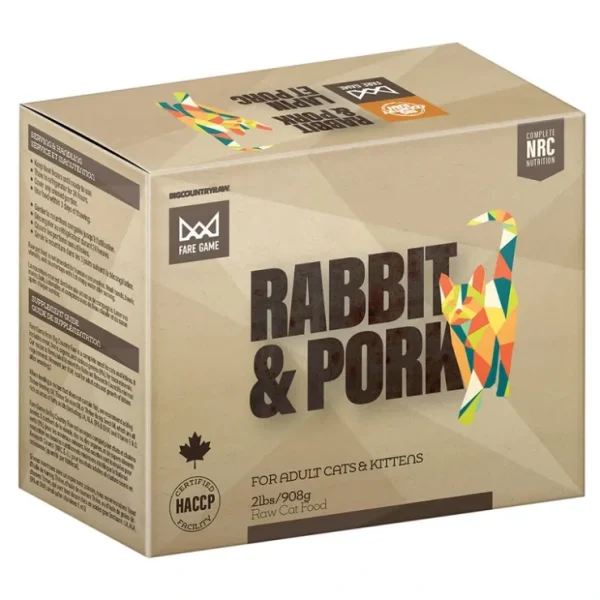 Big Country Raw, Fare Game - Rabbit & Pork - 0.9 kg - Frozen Cat Food - Pet Home | The Perfect Pet Supplies Shopping Experience