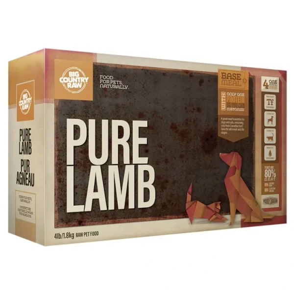 Big Country Raw, Pure Lamb - 4 lb - Frozen Dog Food - Pet Home | The Perfect Pet Supplies Shopping Experience