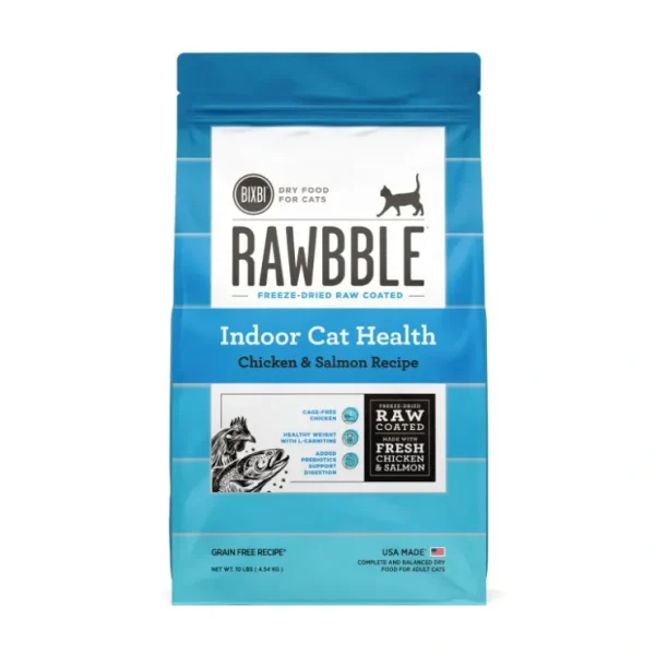 Bixbi Rawbble Dry Food for Cats Indoor Health Chicken &Salmon Recipe (3 LB) - Pet Home | The Perfect Pet Supplies Shopping Experience