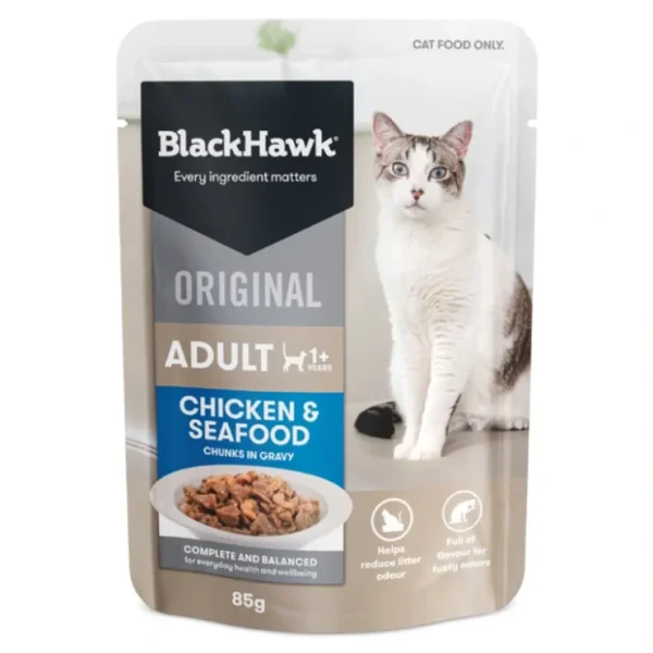 BlackHawk Adult Cat Chicken & Seafood 85g x 12 - Pet Home | The Perfect Pet Supplies Shopping Experience