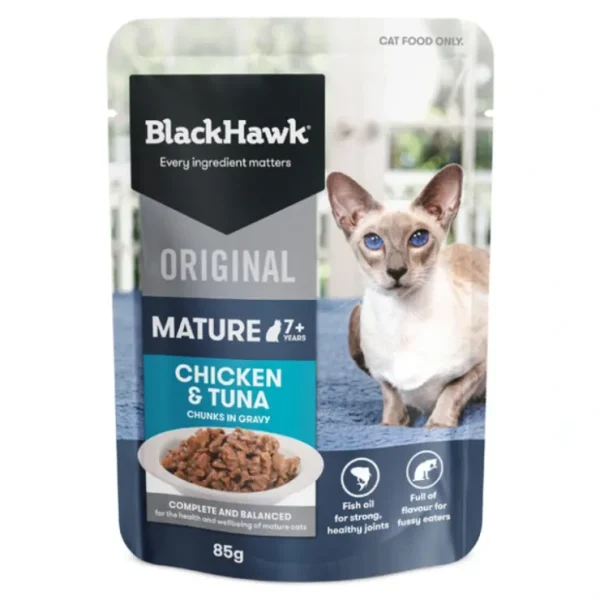 BlackHawk Cat Mature 7+ Chicken & Tuna 85g x 12 - Pet Home | The Perfect Pet Supplies Shopping Experience