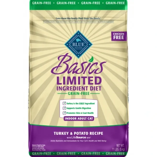 Blue Buffalo Basics Grain Free Adult Indoor Turkey &Potato Recipe Dry Cat Food - Pet Home | The Perfect Pet Supplies Shopping Experience