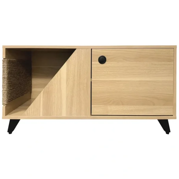 4 Cats & Dogs Home Furnishing Inc., Jessie Jr Cat Cabinet- Oak - Pet Home | The Perfect Pet Supplies Shopping Experience