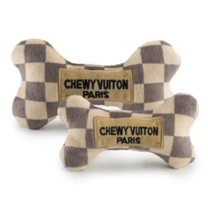 Checker Chewy Vuiton Bone Toy - Pet Home | The Perfect Pet Supplies Shopping Experience