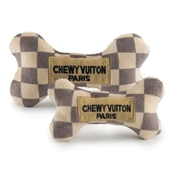Checker Chewy Vuiton Bone Toy - Pet Home | The Perfect Pet Supplies Shopping Experience