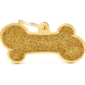 *CLEARANCE* Pet ID Tag Shine Large Gold Bone 2.4cm x 5CM - Pet Home | The Perfect Pet Supplies Shopping Experience