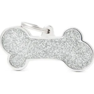 *CLEARANCE* Pet ID Tag Shine Large Grey Bone 2cm x 4cm - Pet Home | The Perfect Pet Supplies Shopping Experience