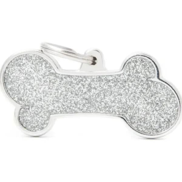 *CLEARANCE* Pet ID Tag Shine Large Grey Bone 2cm x 4cm - Pet Home | The Perfect Pet Supplies Shopping Experience