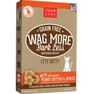 Cloud Star Wag More Bark Less Oven Baked Grain Free Itty Bitty Peanut Butter and Apple Dog Treats - Pet Home | The Perfect Pet Supplies Shopping Experience