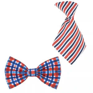 Coastal Li'l Pals Embellishment (Plaid Bow Tie & Striped Tie) - Pet Home | The Perfect Pet Supplies Shopping Experience