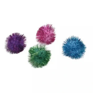 Coastal Pet Products Turbo Assorted Ball Cat Toys Glitter Pom 1.25" - Pet Home | The Perfect Pet Supplies Shopping Experience