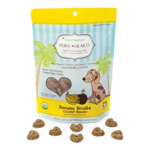 CocoTherapy Pure Hearts Coconut Cookies Banana Brule - Organic Treat for Dogs (5 oz) - Pet Home | The Perfect Pet Supplies Shopping Experience
