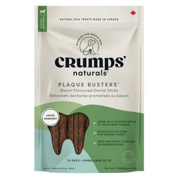 Crumps' Naturals, Plaque Busters 7" - Bacon - 30pk - Dog Treat - Pet Home | The Perfect Pet Supplies Shopping Experience