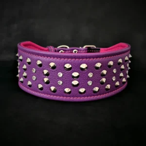 "Crystal" 2.8 inch wide soft leather collar - Pet Home | The Perfect Pet Supplies Shopping Experience