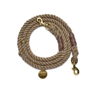 Dark Tan Rope Dog Leash | Bolt Snaps, Adjustable - Pet Home | The Perfect Pet Supplies Shopping Experience