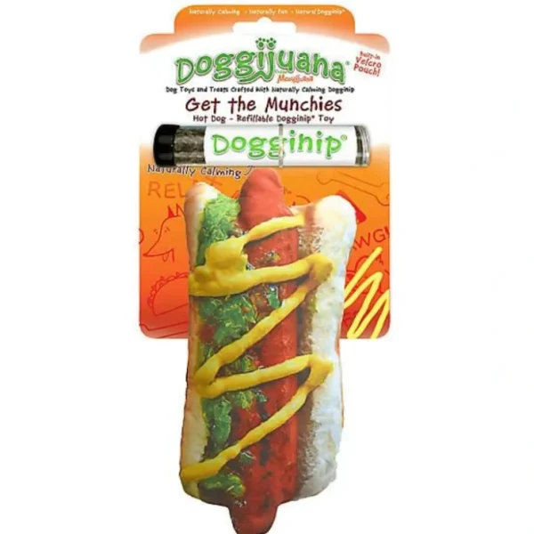Doggijuana Get the Munchies Refillable Hot Dog Dogginip Toy by Smarter - Pet Home | The Perfect Pet Supplies Shopping Experience