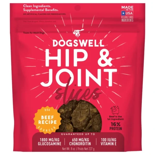 DOGSWELL Hip & Joint Slices Beef Dog Treats (8 Oz) - Pet Home | The Perfect Pet Supplies Shopping Experience
