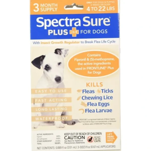 Durvet Spectra Sure Plus Igr, Dogs 4 To 22 Lbs - 3 Month Supply, Topical Drops - Pet Home | The Perfect Pet Supplies Shopping Experience