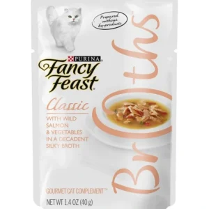 Best Fancy Feast Classic Broths with Wild Salmon &Vegetables Supplemental Cat Food Pouches - Pet Home | The Perfect Pet Supplies Shopping Experience Shop All