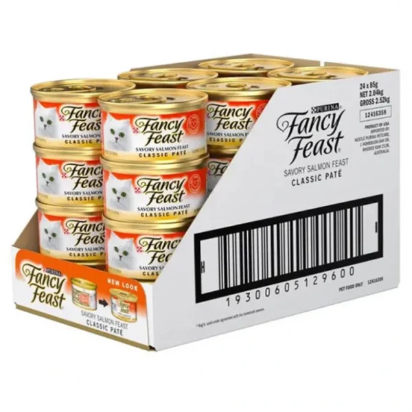 Store Fancy Feast Classic Pate Savoury Salmon Feast 85g x 24 (Case) - Pet Home | The Perfect Pet Supplies Shopping Experience Shop All