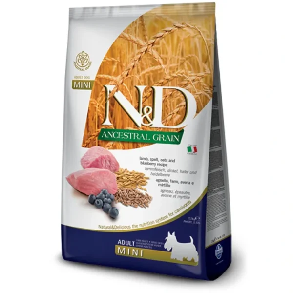 Store Farmina N&D Ancestral Grain Lamb & Blueberry Adult Dog Mini - Pet Home | The Perfect Pet Supplies Shopping Experience Shop All