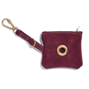 Best Sale Fma Exclusive | Brooklyn Studio Vintage Leather Poop Bag Pouch, Ruby - Pet Home | The Perfect Pet Supplies Shopping Experience Shop All