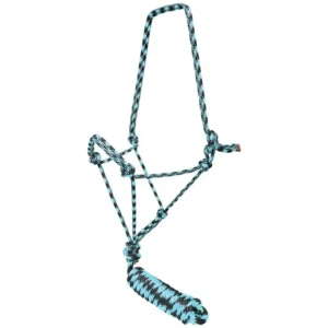 Best Fort Worth Rope Halter w/Lead - Black/Turquoise 10' - Pet Home | The Perfect Pet Supplies Shopping Experience Shop All
