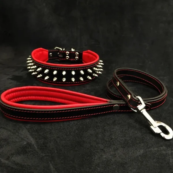 "Frenchie" Set- collar & leash. Red - Pet Home | The Perfect Pet Supplies Shopping Experience