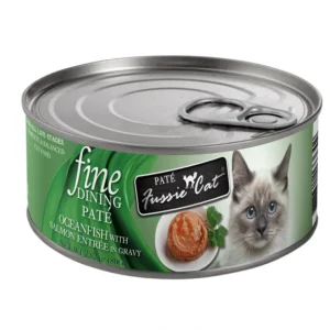 Best Fussie Cat Fine Dining - Pate - Oceanfish with Salmon Entree in gravy Cat Food (2.82 oz (80g) cans) - Pet Home | The Perfect Pet Supplies Shopping Experience Cats