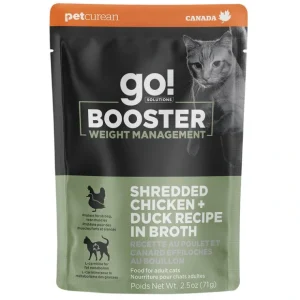 Store GO! SOLUTIONS, BOOSTER Weight Management Shredded Chicken + Duck in broth - 71 g - Wet Cat Food - Pet Home | The Perfect Pet Supplies Shopping Experience Shop All