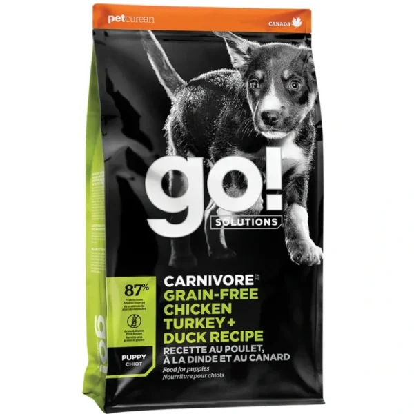 Discount GO! SOLUTIONS, CARNIVORE Grain Free Chicken, Turkey + Duck Puppy recipe for dogs - Pet Home | The Perfect Pet Supplies Shopping Experience Dogs